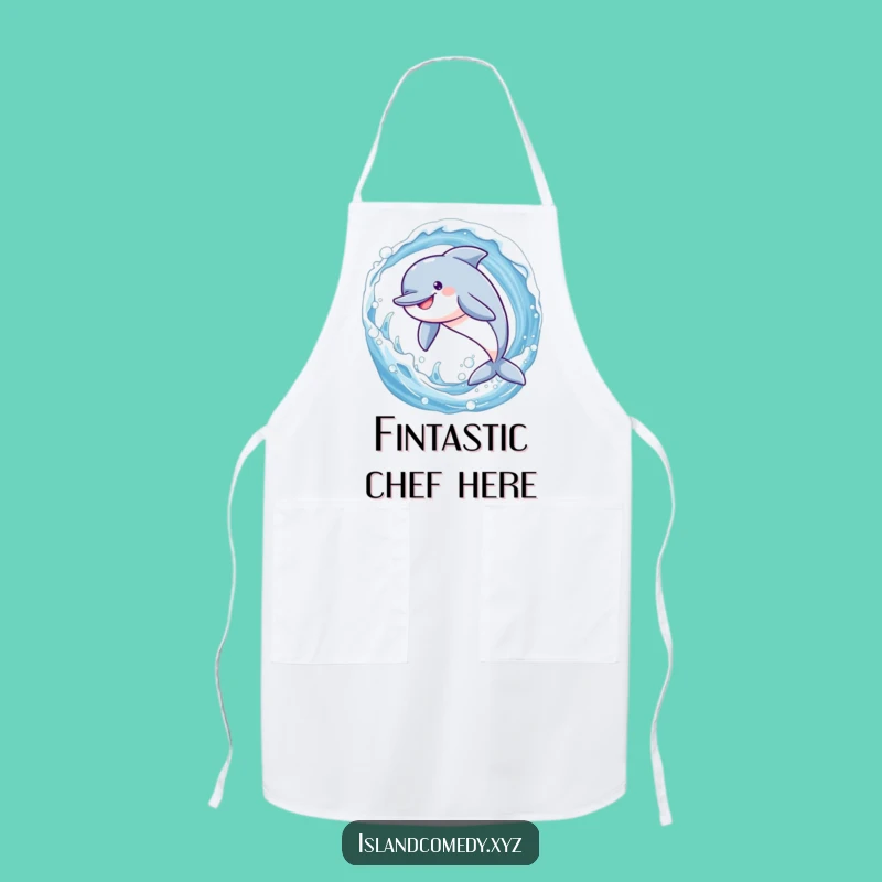Funny Dolphin Wave Apron: Hilarious Chef's Mate & Kitchen Gift