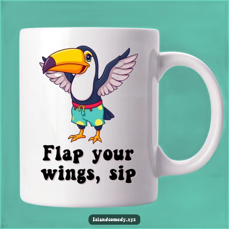 Funny Toucan Beach Mug: Tropical Fun Gift for Bird Lovers
