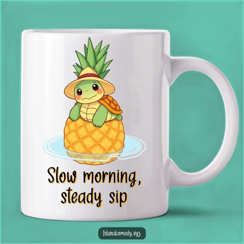 Funny Turtle Pineapple Mug: Relaxing Vacation Gift for Slow & Steady Fans