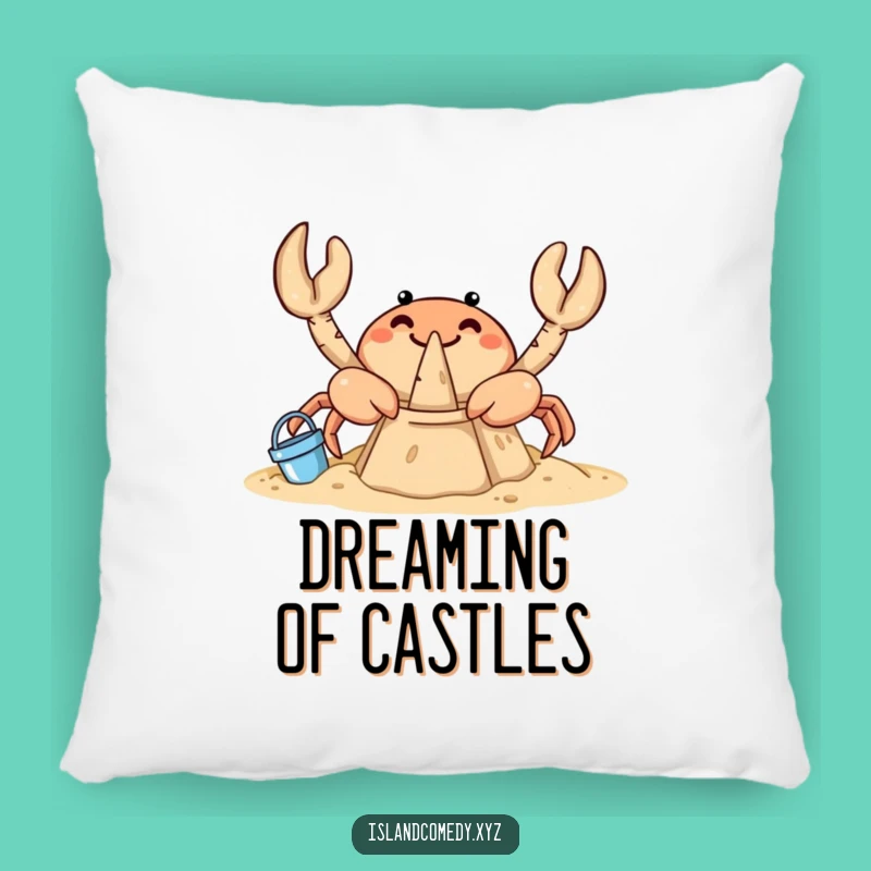 Funny Crab Sandcastle Pillow: Cozy Comfort with a Hilarious Beachy Vibe