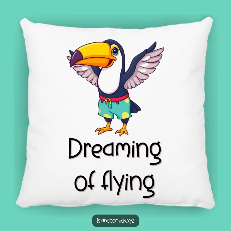 Funny Toucan Beach Pillow: Cozy Tropical Comfort with a Smile