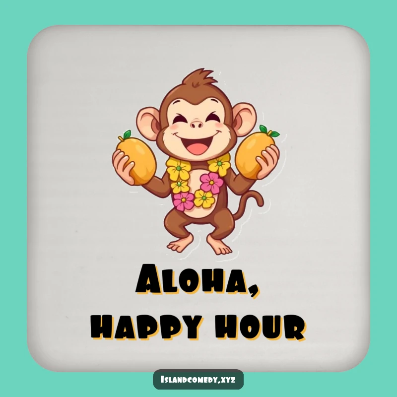 Funny Monkey Juggling Drink Coasters: Protect Surfaces with Tropical Flair