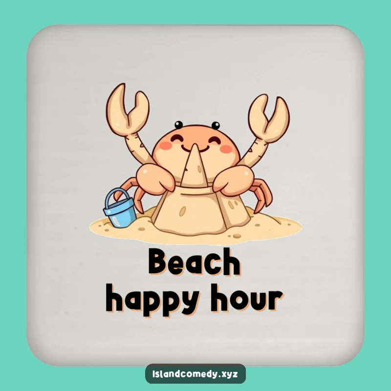 Funny Crab Sandcastle Coasters: Protect Surfaces with Hilarious Beachy Charm