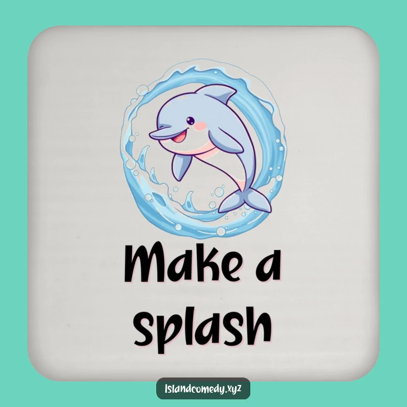 Funny Dolphin Wave Drink Coaster: Hilarious Table Protection & Gift