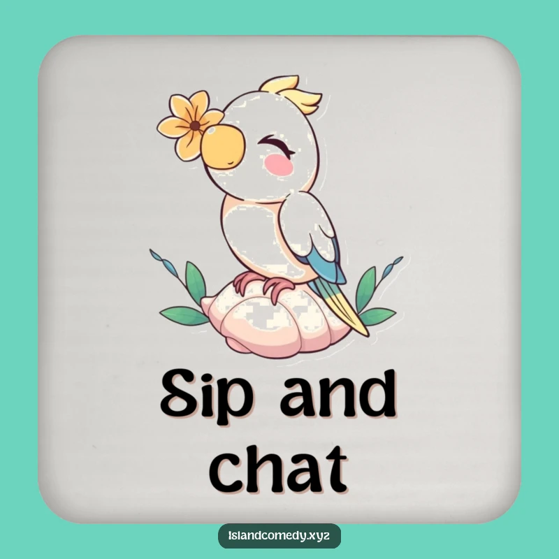 Funny Parrot Flower Drink Coaster: Hilarious Table Protection & Gift