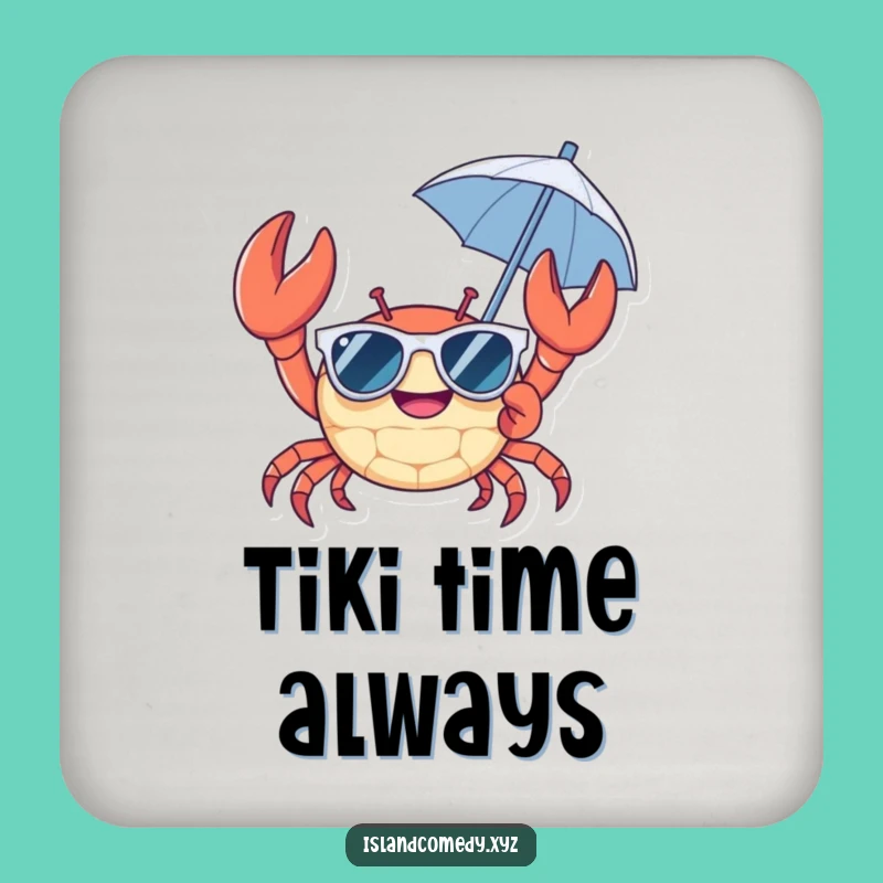 Funny Crab Beach Coasters - Protect Surfaces with Sunny Humor