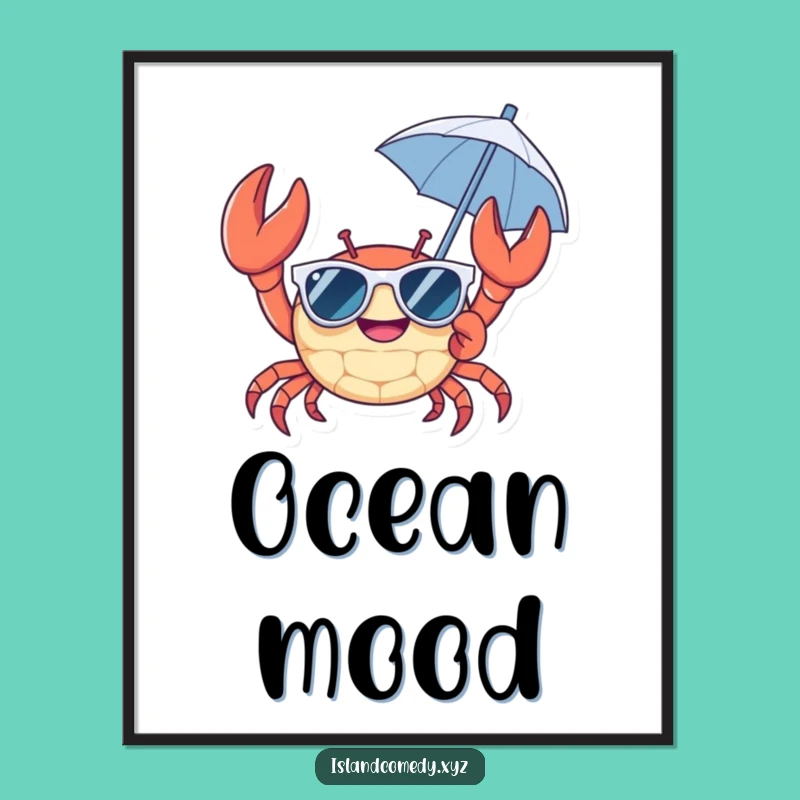 Funny Crab Beach Poster - Sunny Wall Art for Vacation Vibes