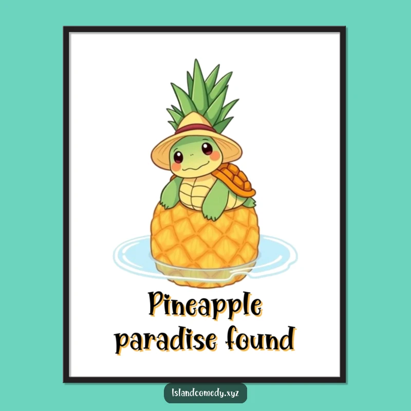 Funny Turtle Pineapple Poster: Bring Tropical Serenity to Your Walls