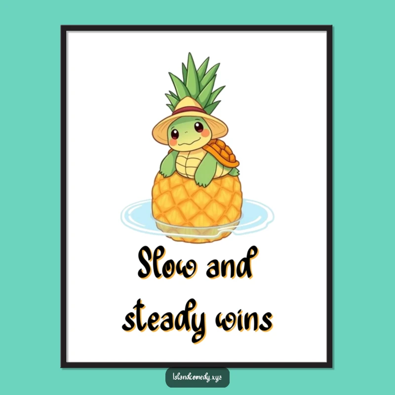 Funny Free Printable Wall Art: Lazy Turtle Float - Relaxing Downloadable Decor