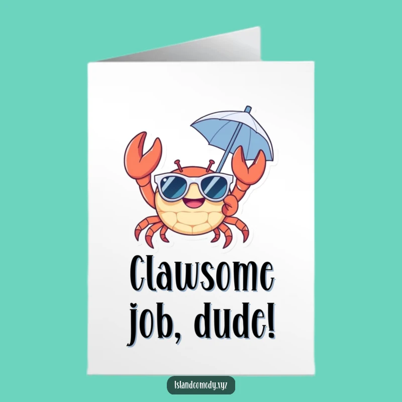 Free Printable Congrats Card: Cool Crab Celebration Downloadable Gift