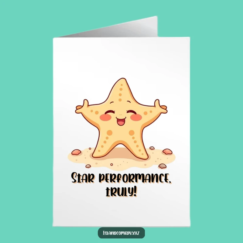 Free Printable Congrats Card: Starfish's Wiggle of Success - Beach Celebration
