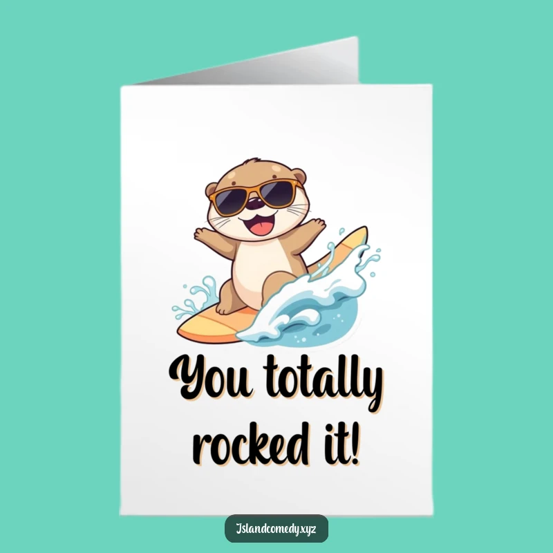 Free Printable Congrats Card: Surfing Otter - Downloadable Fun & DIY