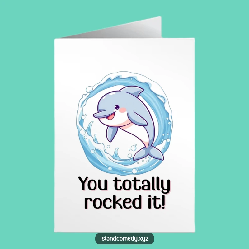 Free Printable Congrats Card: Dolphin's Splashy Success - Celebrate Big!