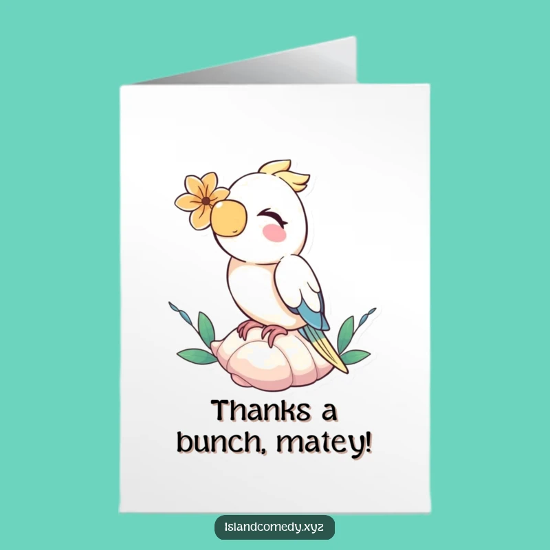 Free Printable Thank You Card: Parrot's Sweet Thanks - Pretty & Fun
