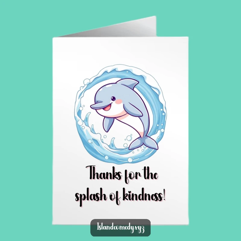 Free Printable Thank You Card: Grateful Dolphin Splash - Show Appreciation