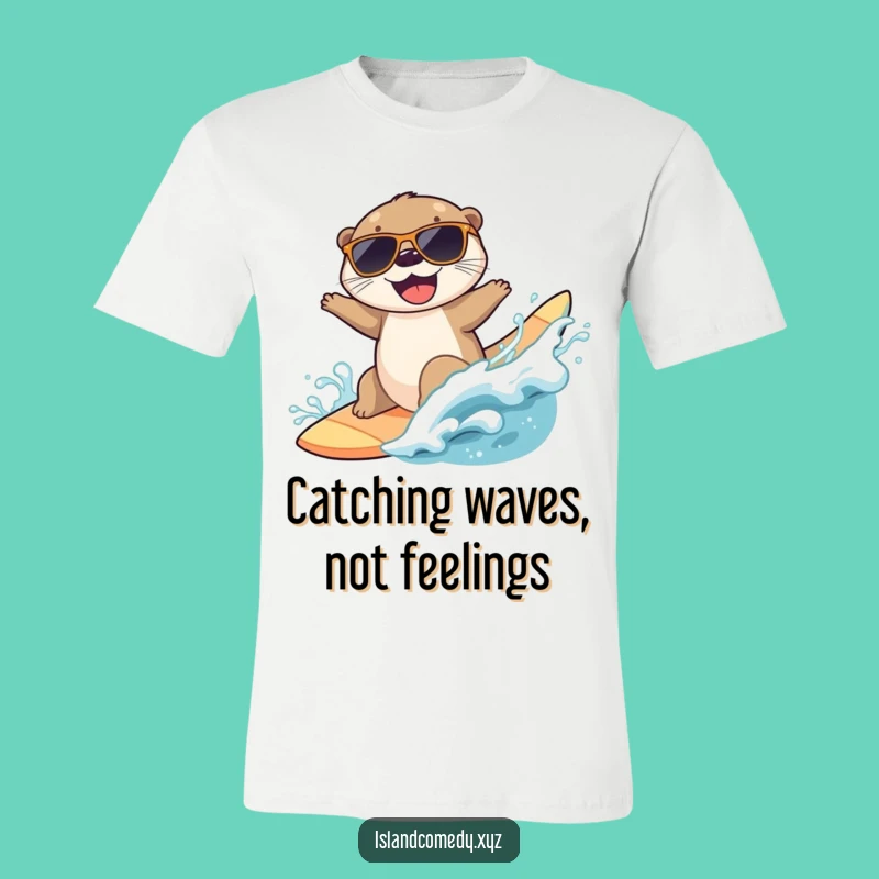 Funny Otter Surfing T-Shirt: Show Off Your Cool Beach Vibes