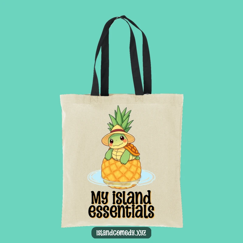 Funny Turtle Pineapple Tote Bag: Carry Your Relaxed Style